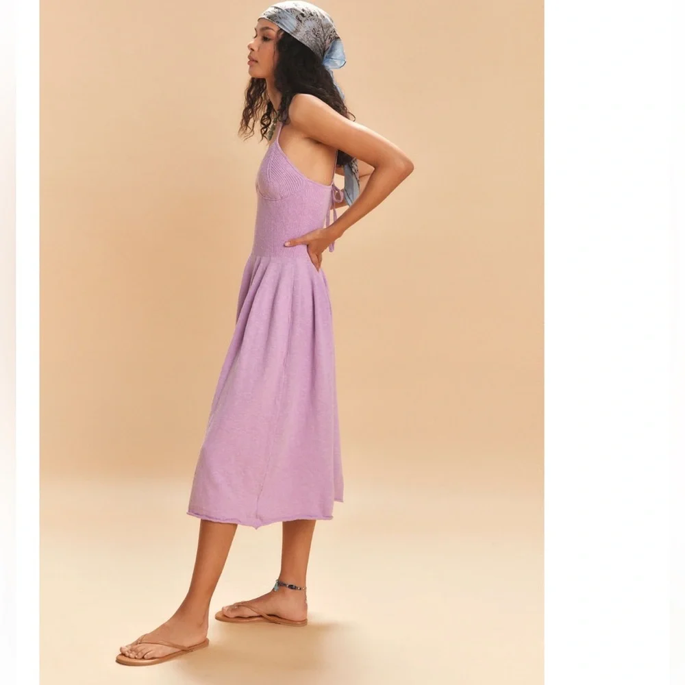 🌸NWTS-$80 FREE PEOPLE Tula Sweater Midi A-Line Drop-Waist Dress SMALL - Picture 6 of 9